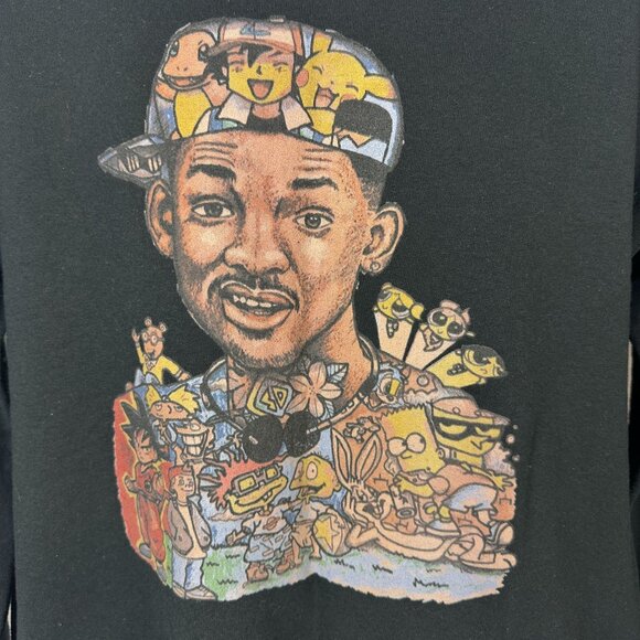 Fresh Prince Graphic Sweatshirt L Jerzees NuBlend Black Cotton/Poly Blend - Picture 2 of 5